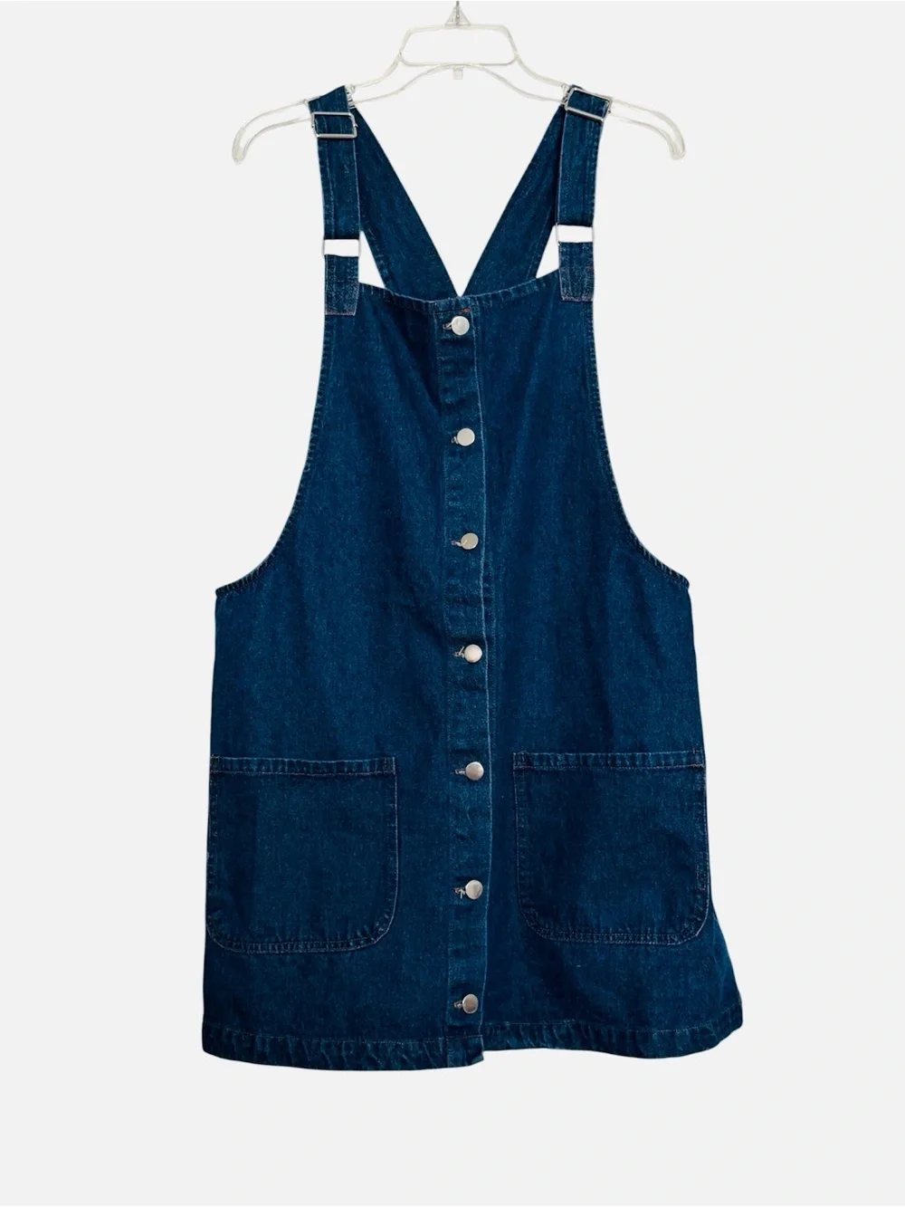 Overall Mini Dress Dark Blue Denim Pinafore Dress Women Jeans Jumper
